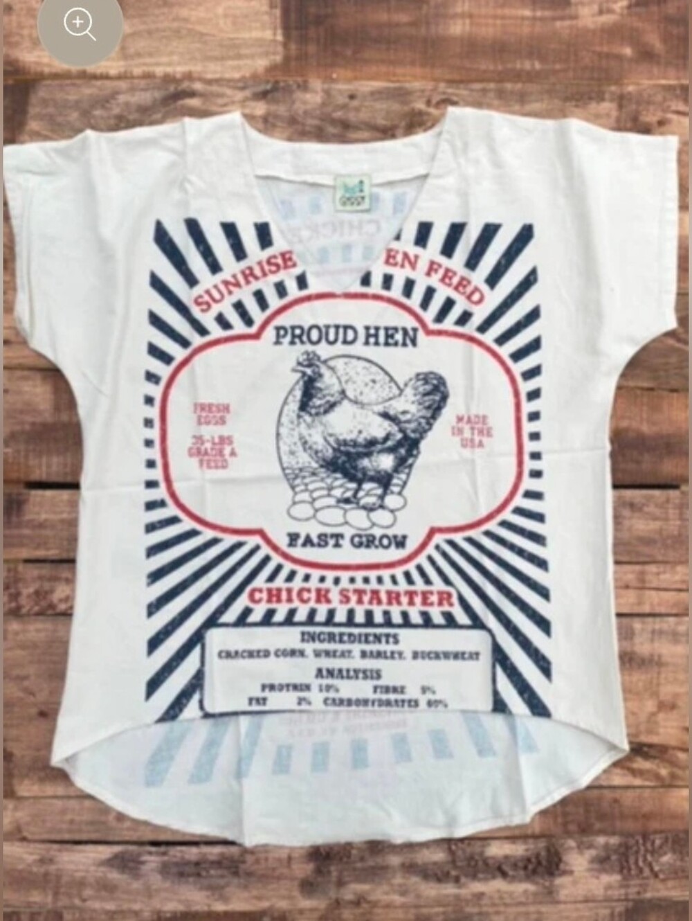 Jaded Gypsy Cottagecore Happy Hen Cotton T-shirt -- Size L/XL